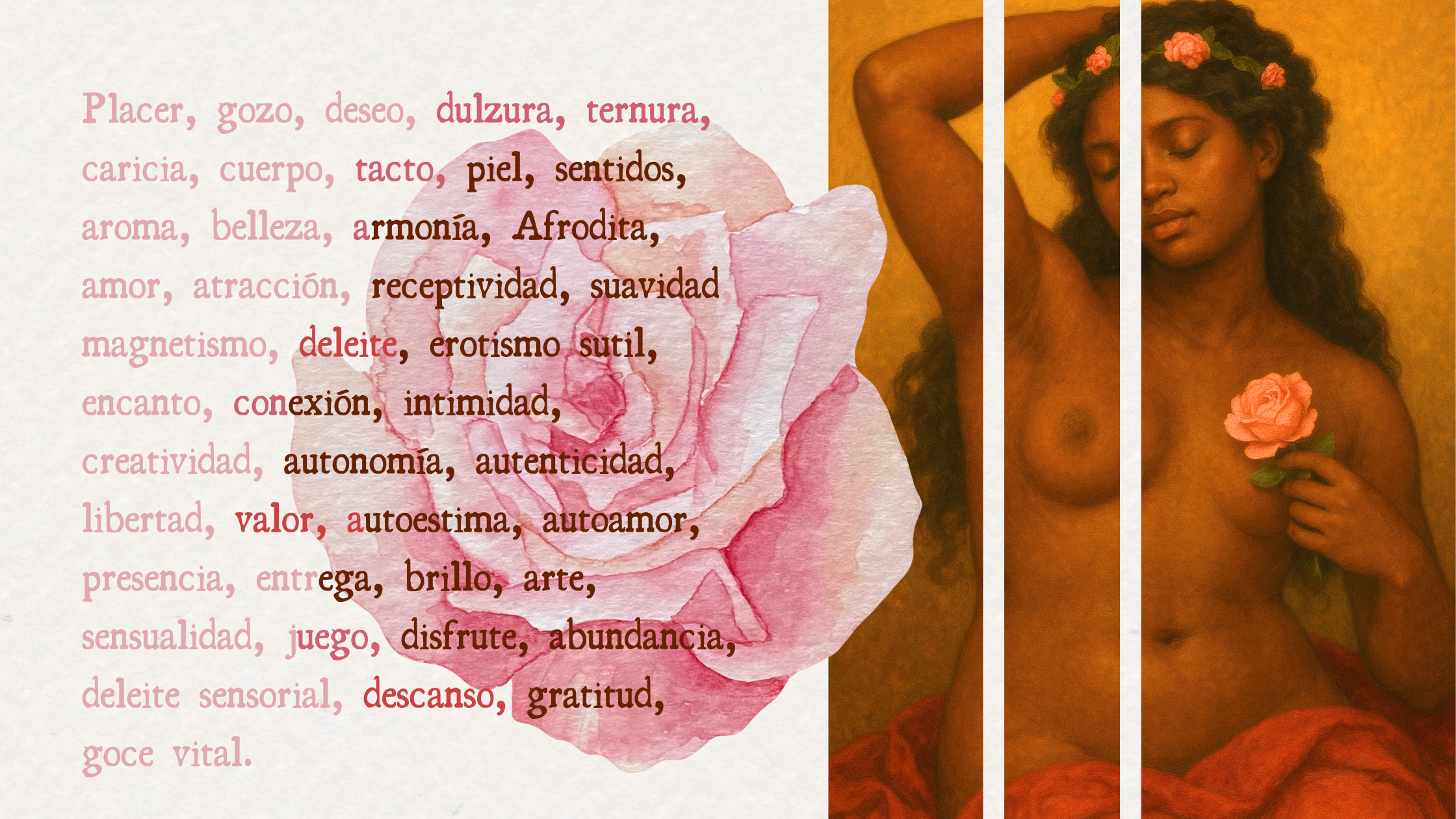 Imagen collage sobre Venus y todo lo relacionado con este arquetipo